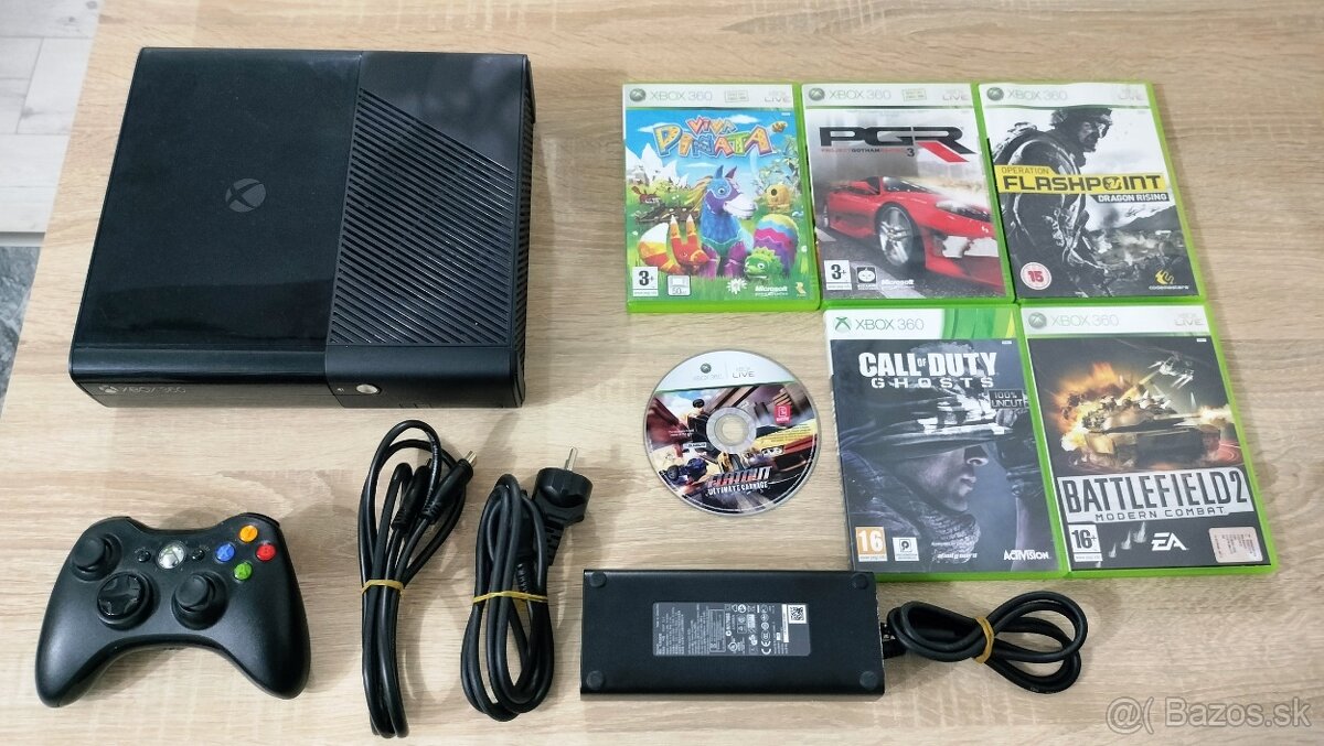 Xbox 360 Slim 250GB + 6 originálnych hier