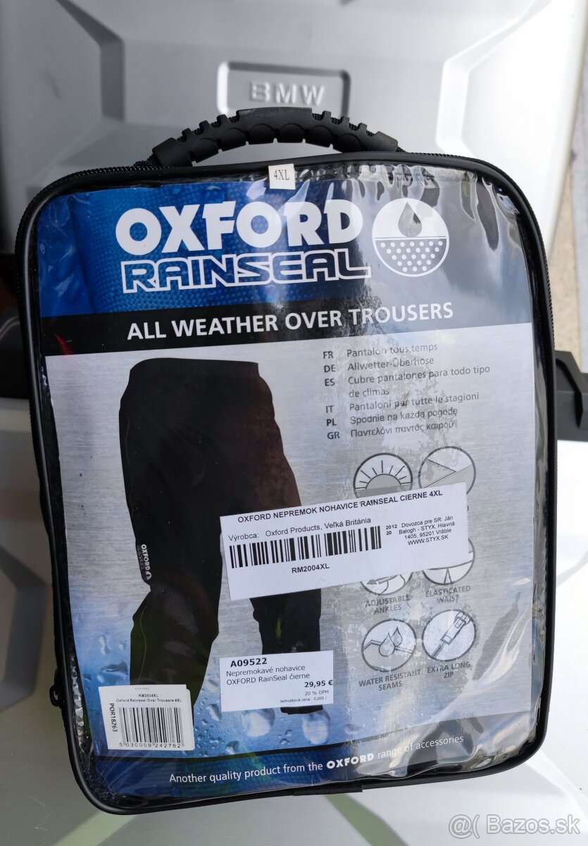 Oxford rainseal nohavice čierne 4XL nepremok