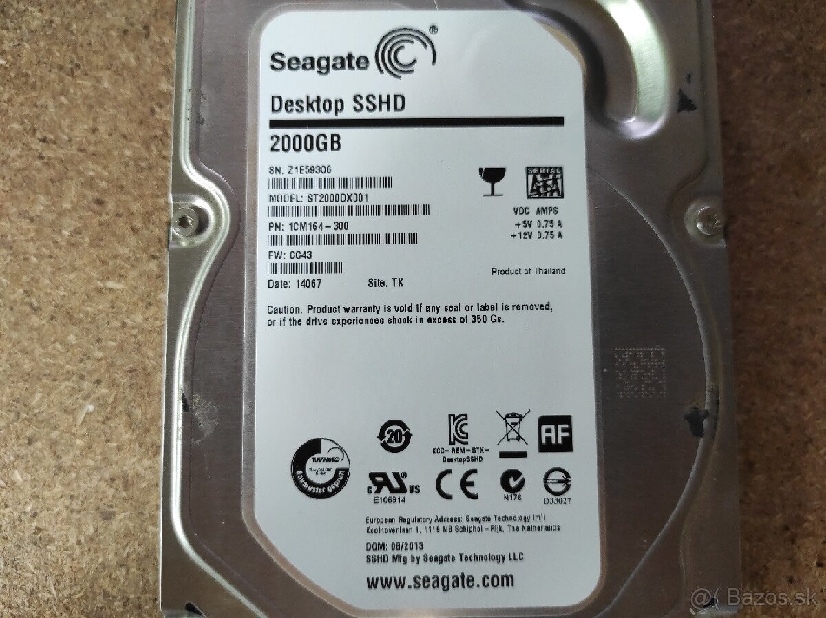 2TB 3,5" SSHD Seagate Desktop