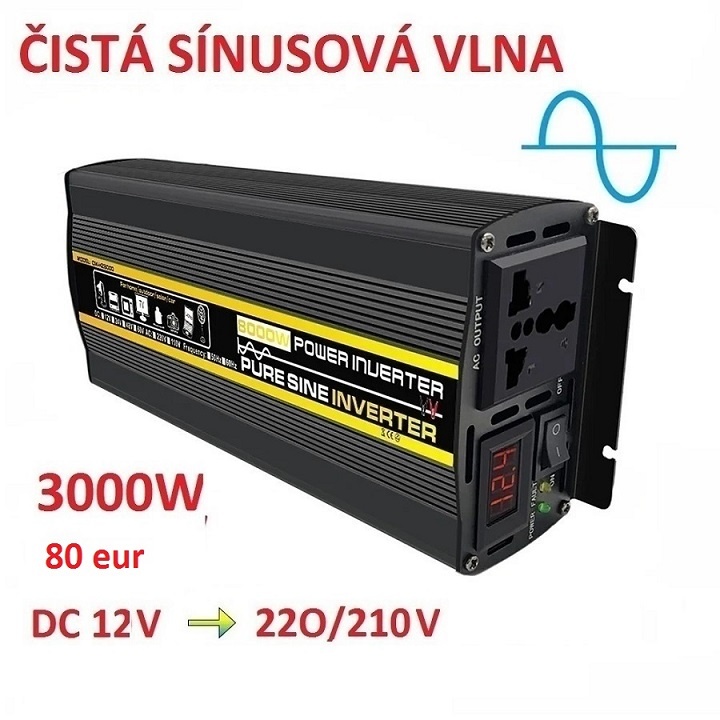 Menic napetia z 12V na 220V (3000 W)