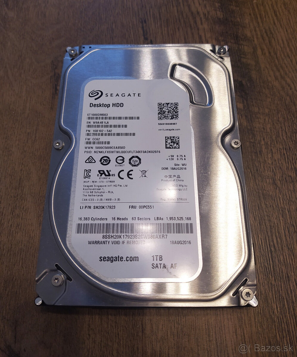 3.5" HDD 1TB Seagate 7200ot