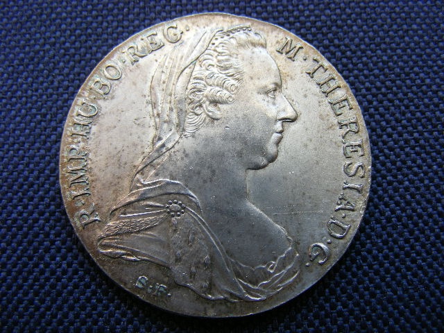 strieborný toliar Márie Terézie 1780