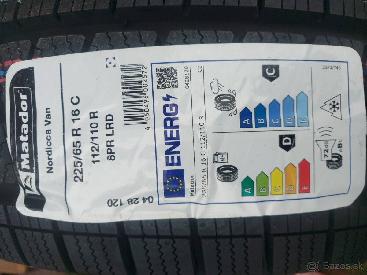 4ks NOVÉ 225/65 R16C MATADOR zimné, DOT2024