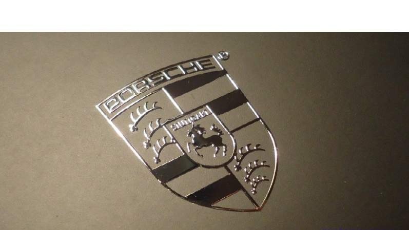 PORSCHE LOGO nalepka CHROM Metal Edition