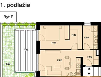 Novostavba 2 izbový byt s 36m2 terasou v NOVOSTAVBE