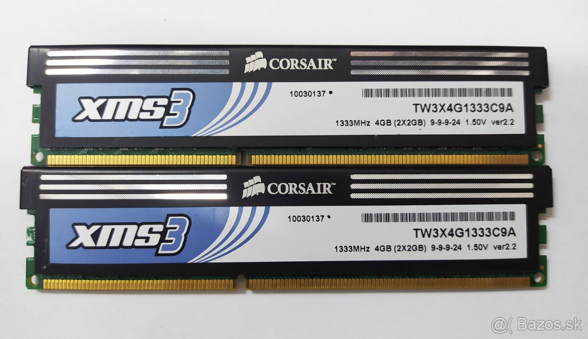 DDR3 4GB /2x 2GB/ 1333MHz Corsair XMS3