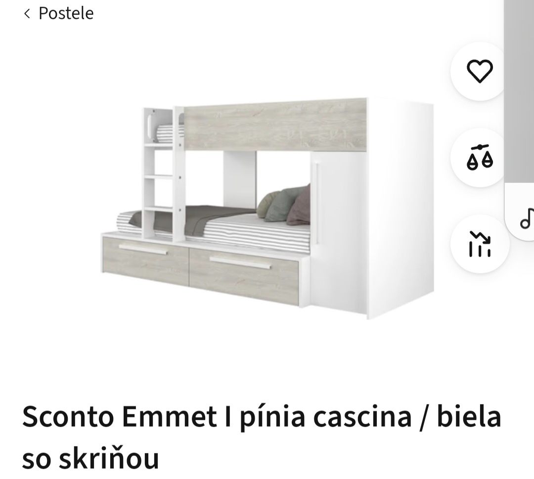 Úplne nová poschodová posteľ Sconto Emmet