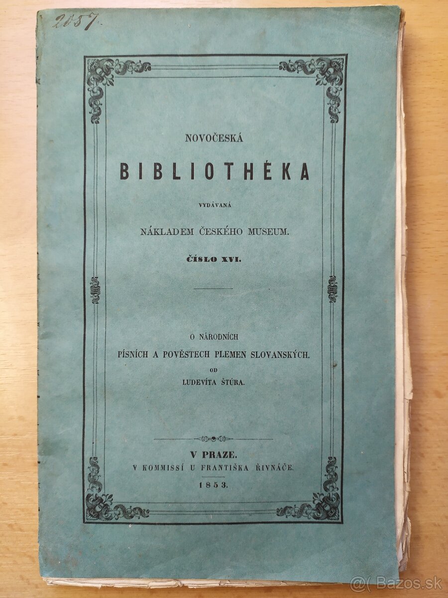 Ľudovít Štúr O narodních písních a pověstech... 1853