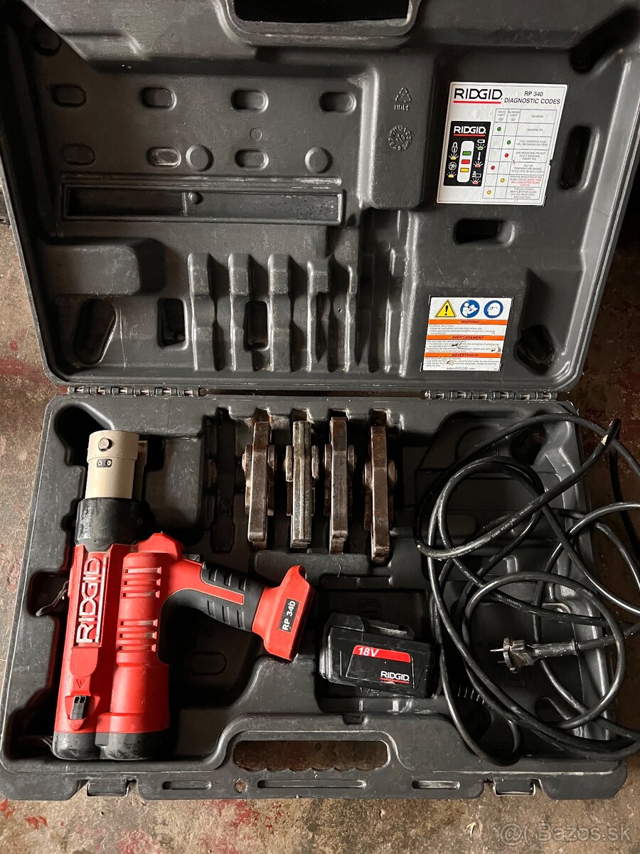 RIDGID RP 340 + 4 čelisti V VIEGA 15 22 28 35