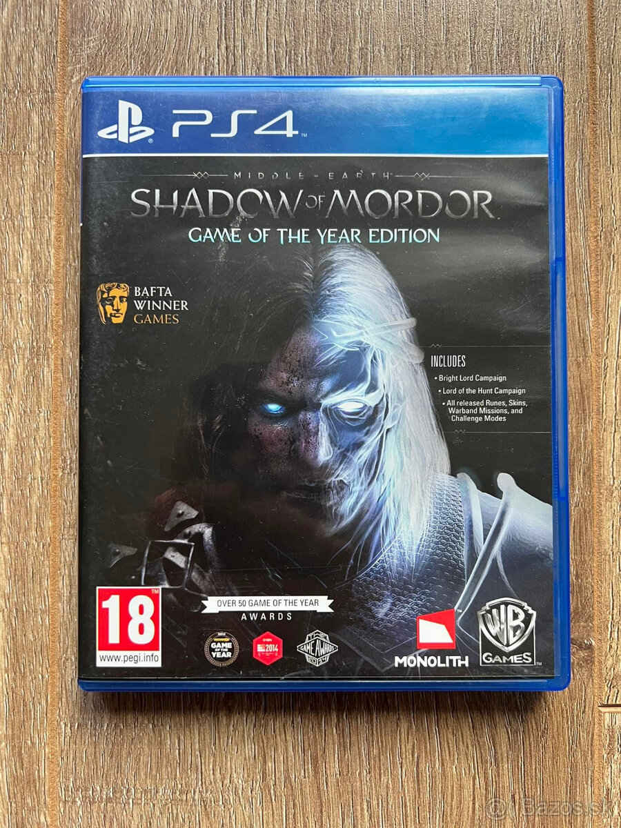 Middle Earth Shadow of Mordor GOTY na Playstation 4