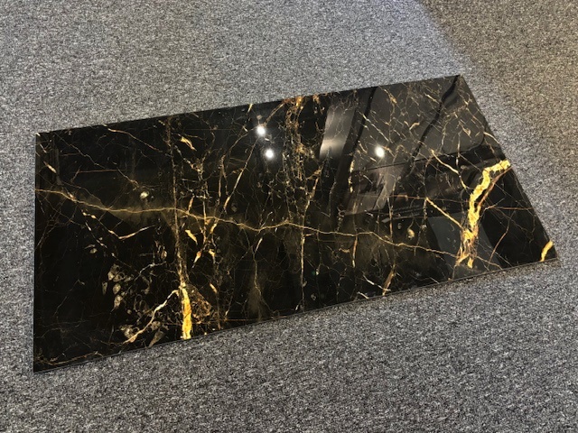 Dlažba Marquina black 60x120 gold nero design