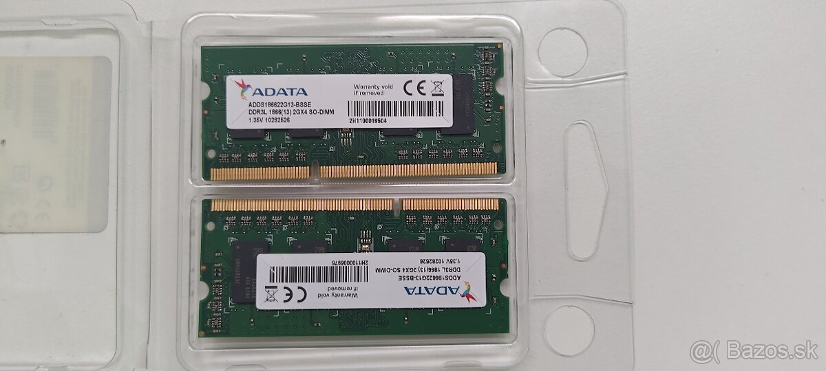 2x ADATA 2GB SODIMM DDR3L 1866MHz/PC3-14900 1.35v