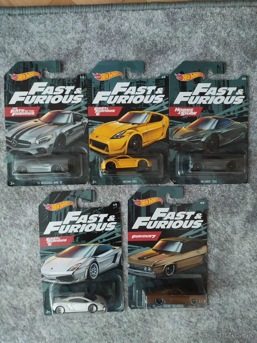 Hot Wheels modely Fast and furious set