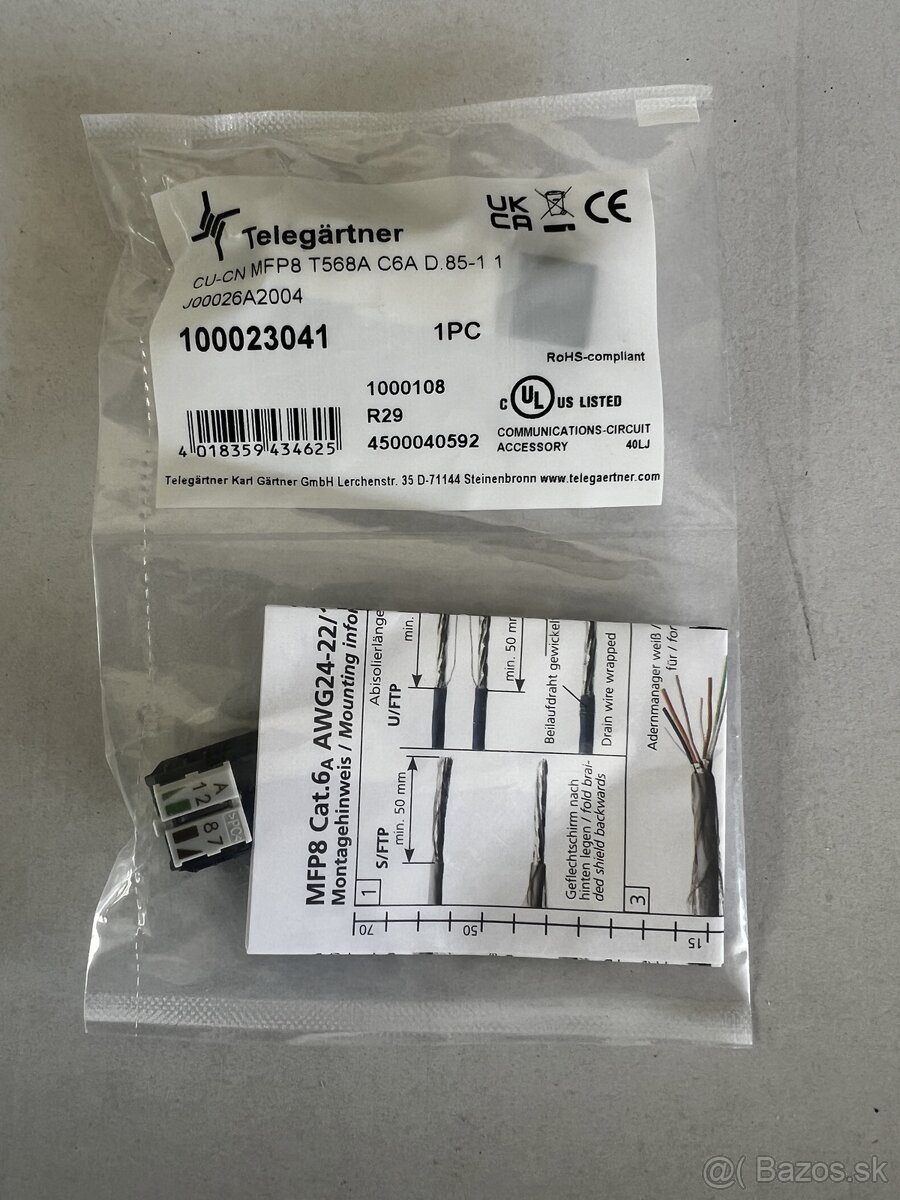 RJ45 - Konektory Telegartner MFP8 IE T568A Cat.6A