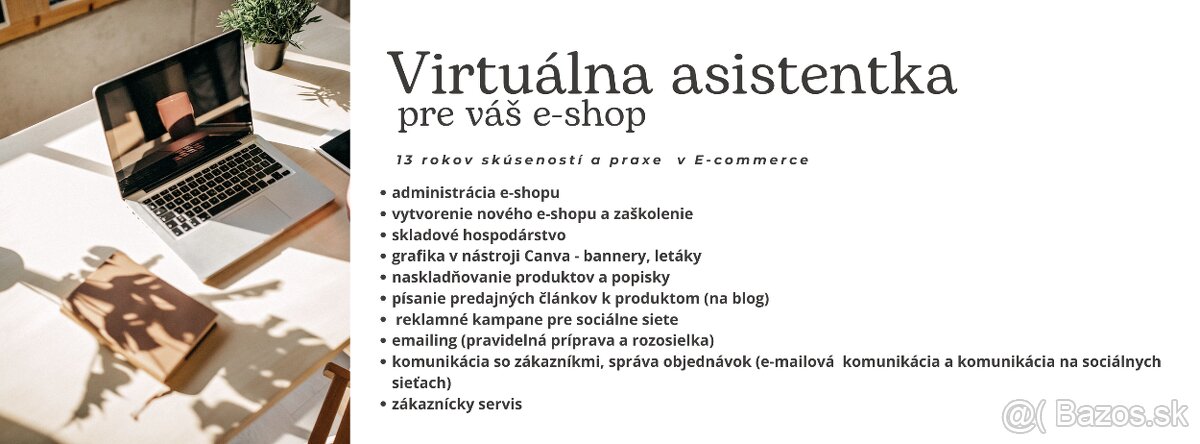 Virtuálna asistentka pre Váš e-shop