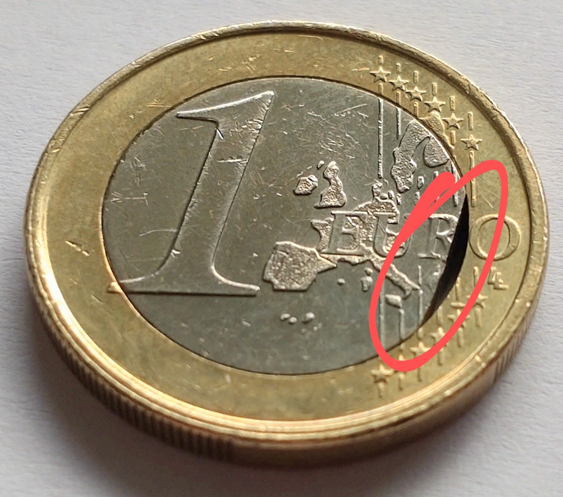 Chyborazba - 1 euro Holandsko 2000