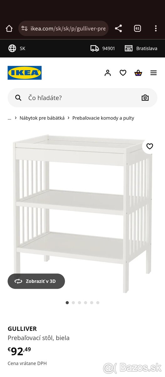 Prebaľovaci pult Ikea Gulliver