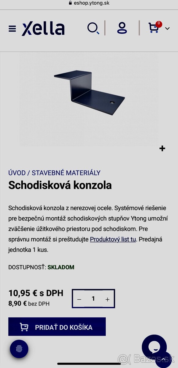 Schodisková konzola ytong 52ks