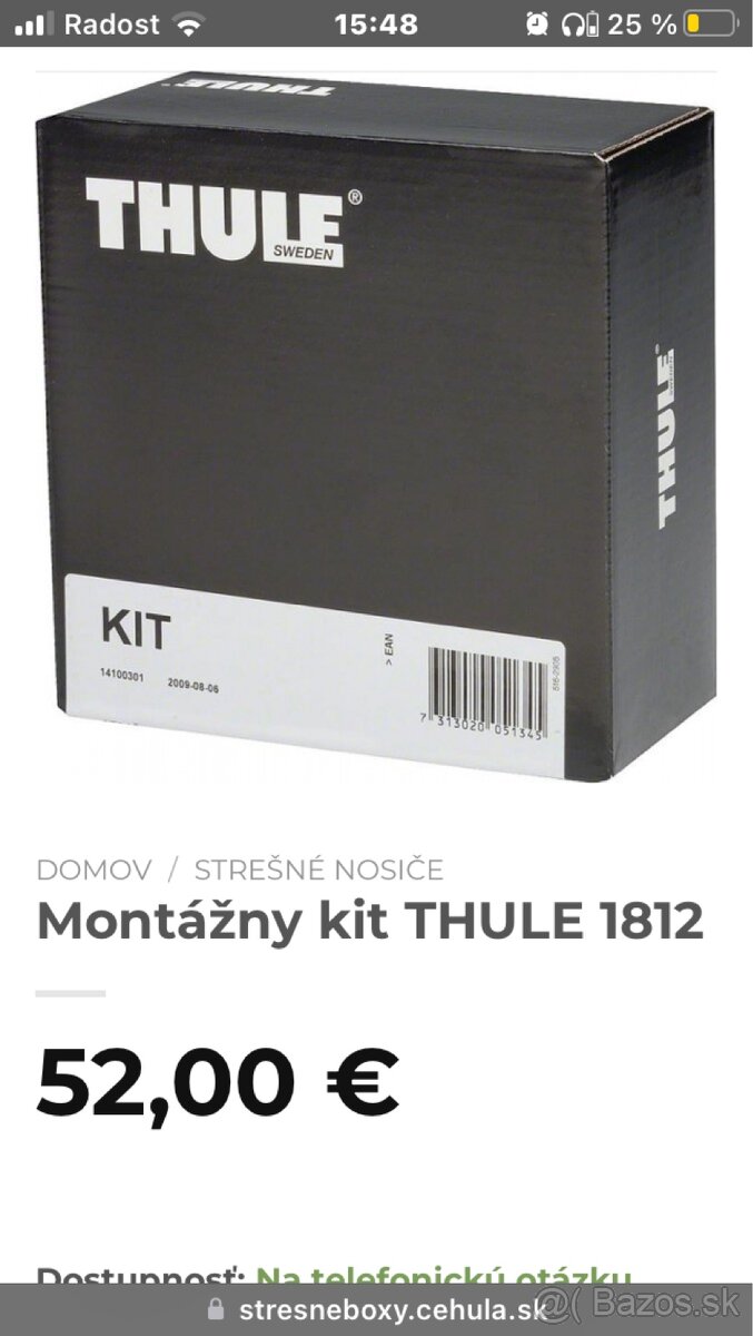 Montazny kit thule 1812  Opel astra K.