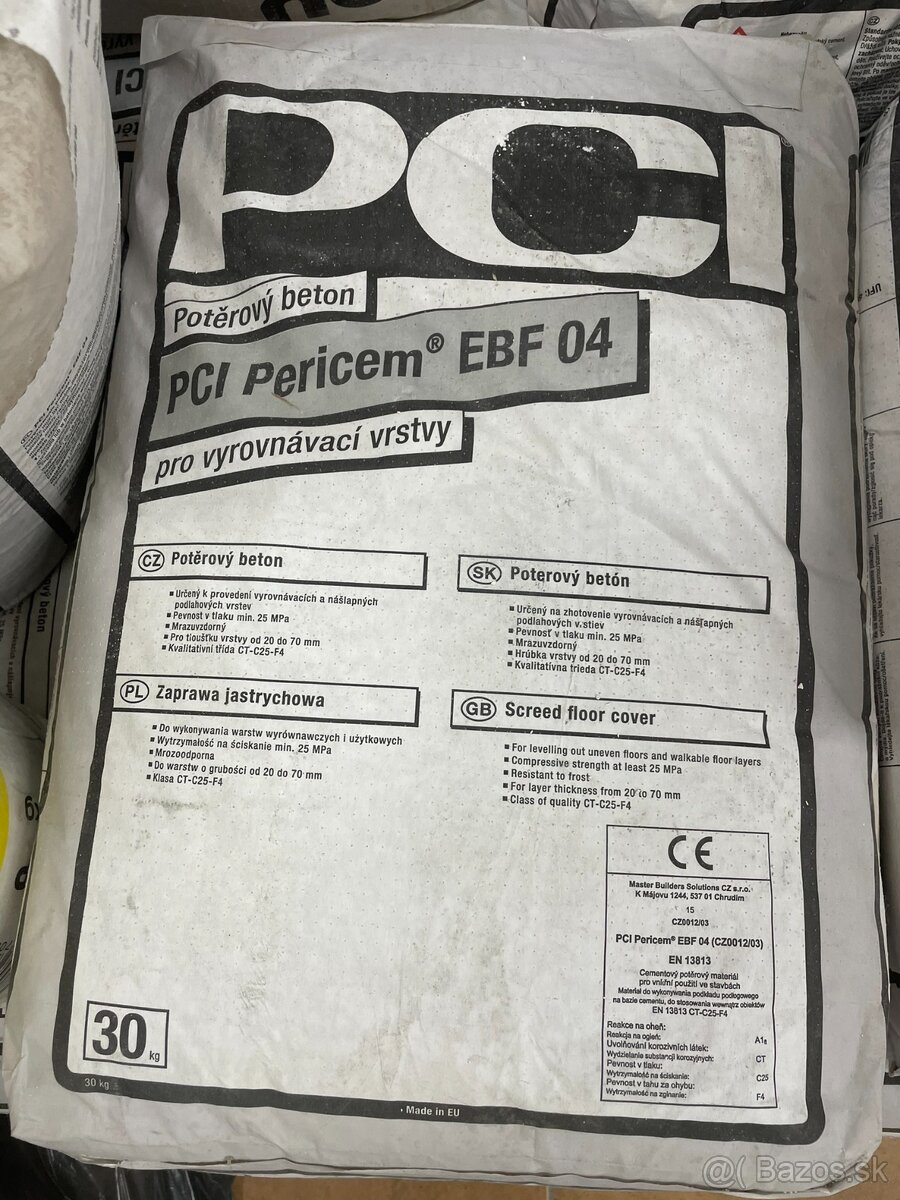 Predám poter PCI Pericem® EBF 04 30 kg sivá farba