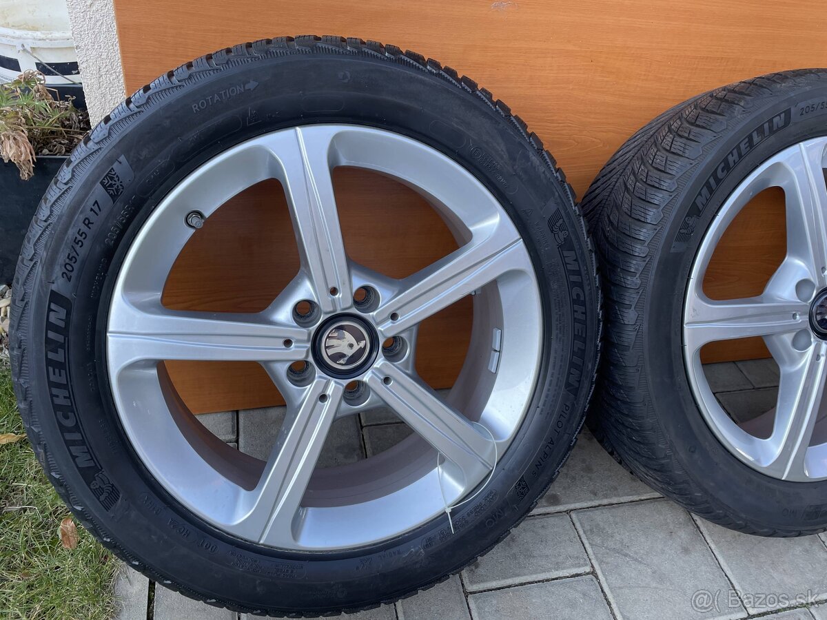 Orig. Mercedes alu disky 5x112 6,5jx17 ET44 205 55 R17 zimné