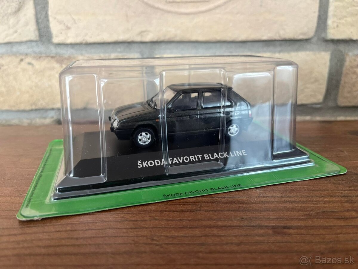 Zberateľský model Škoda Favorit Black Line 1:43 DeAgostini