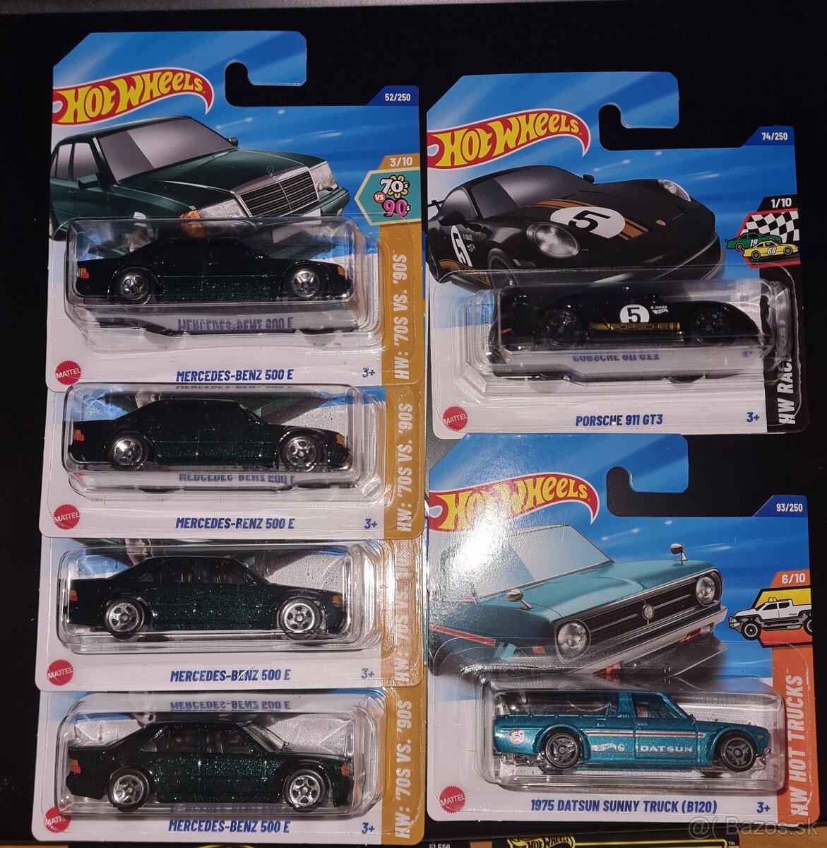 Hot Wheels Merdeces-Benz 500e a iné HW...