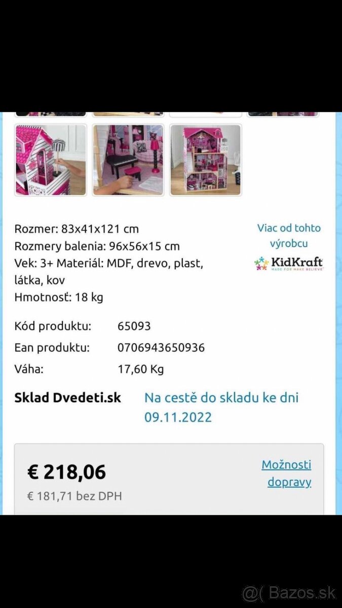 Barbie domcek Kidkraft