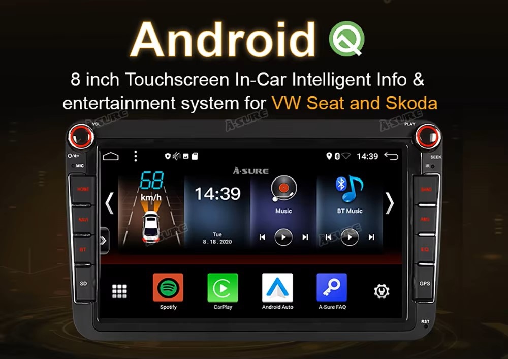 Nové autorádio Android 8" pre Volkswagen, Škoda, Seat