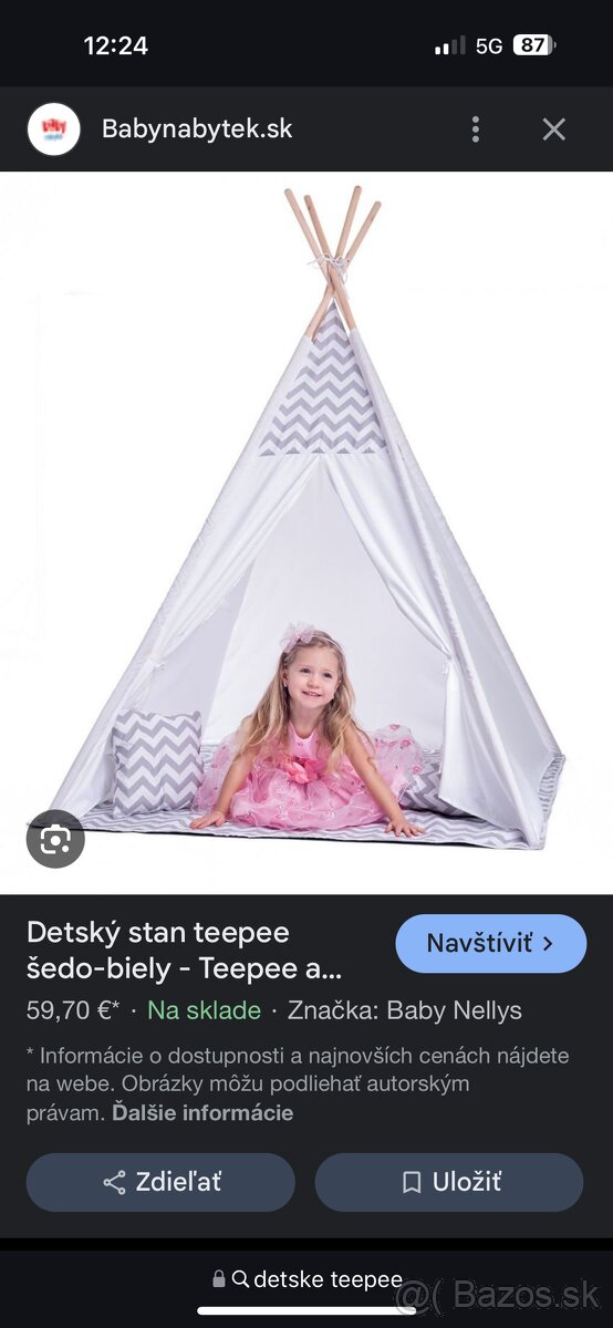 Detský stan teepee