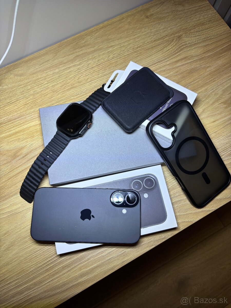 iPhone 16 128gb, Apple Watch Ultra 2 49mm, Apple peňaženka