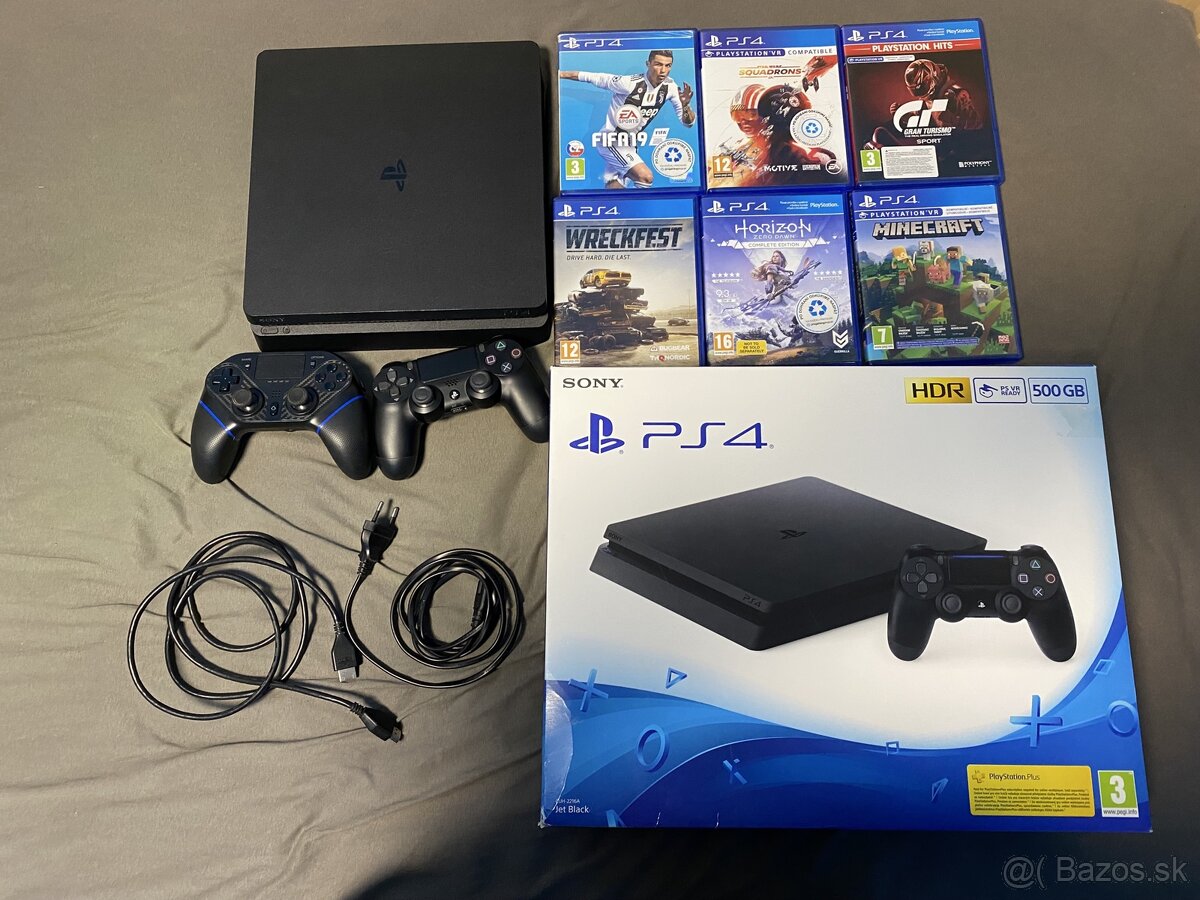 PS4 + 2 Ovládače + 6 Hier, AKO NOVÁ