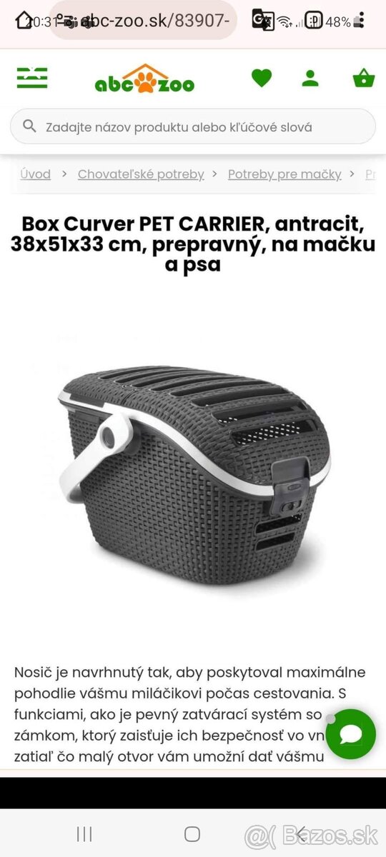 Nový prepravný box pre zvierata