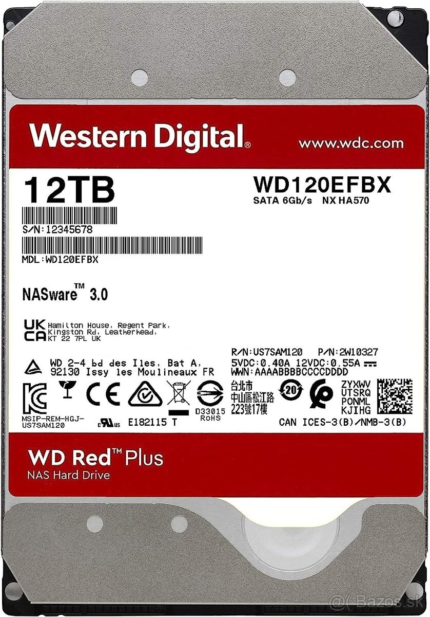 WD Red Plus 12TB, WD120EFBX