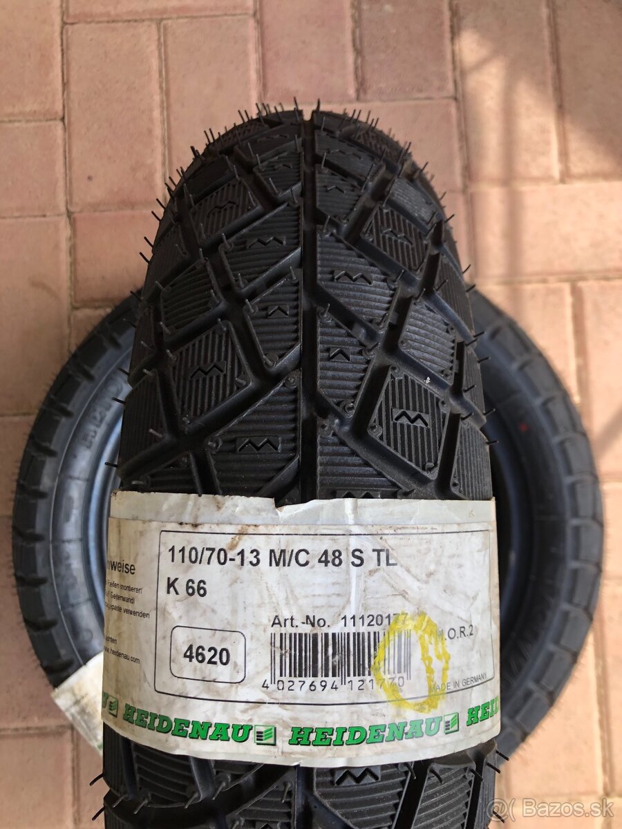 Nové pneumatiky na skúter Heidenau 110/70-13 M/C 48 S TL