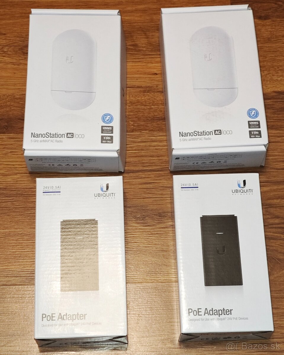 2x nové Ubiquiti NanoStation 5AC Loco + 2xadaptér