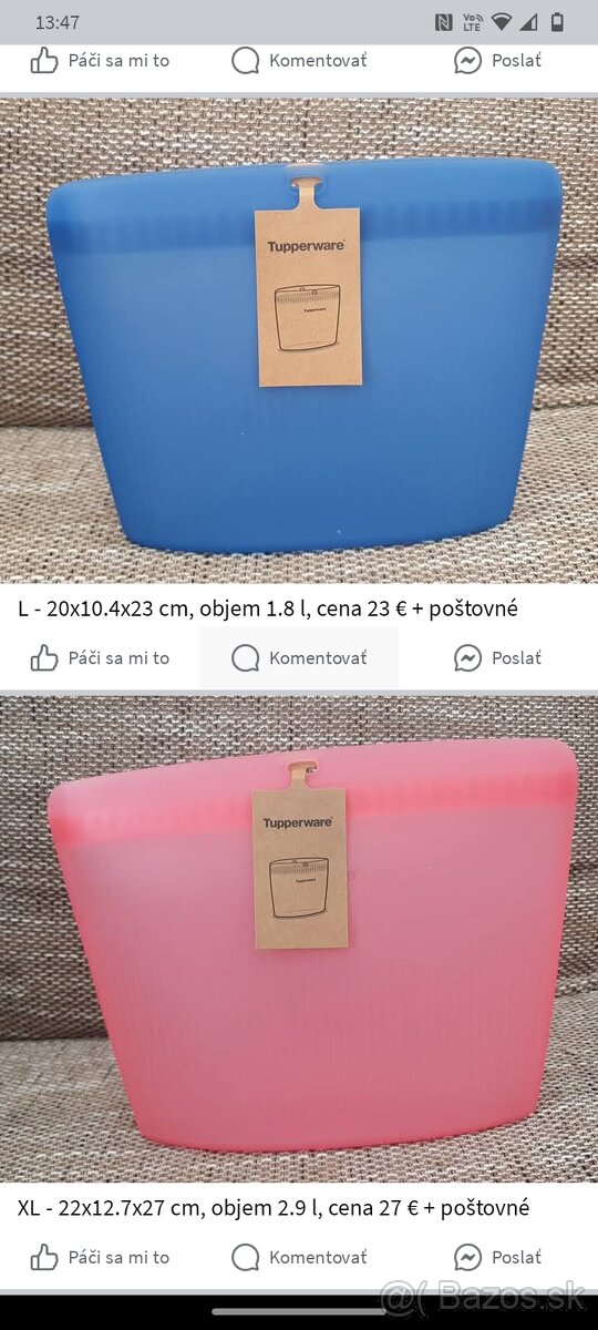 Tupperware silikónové púzdra, nové