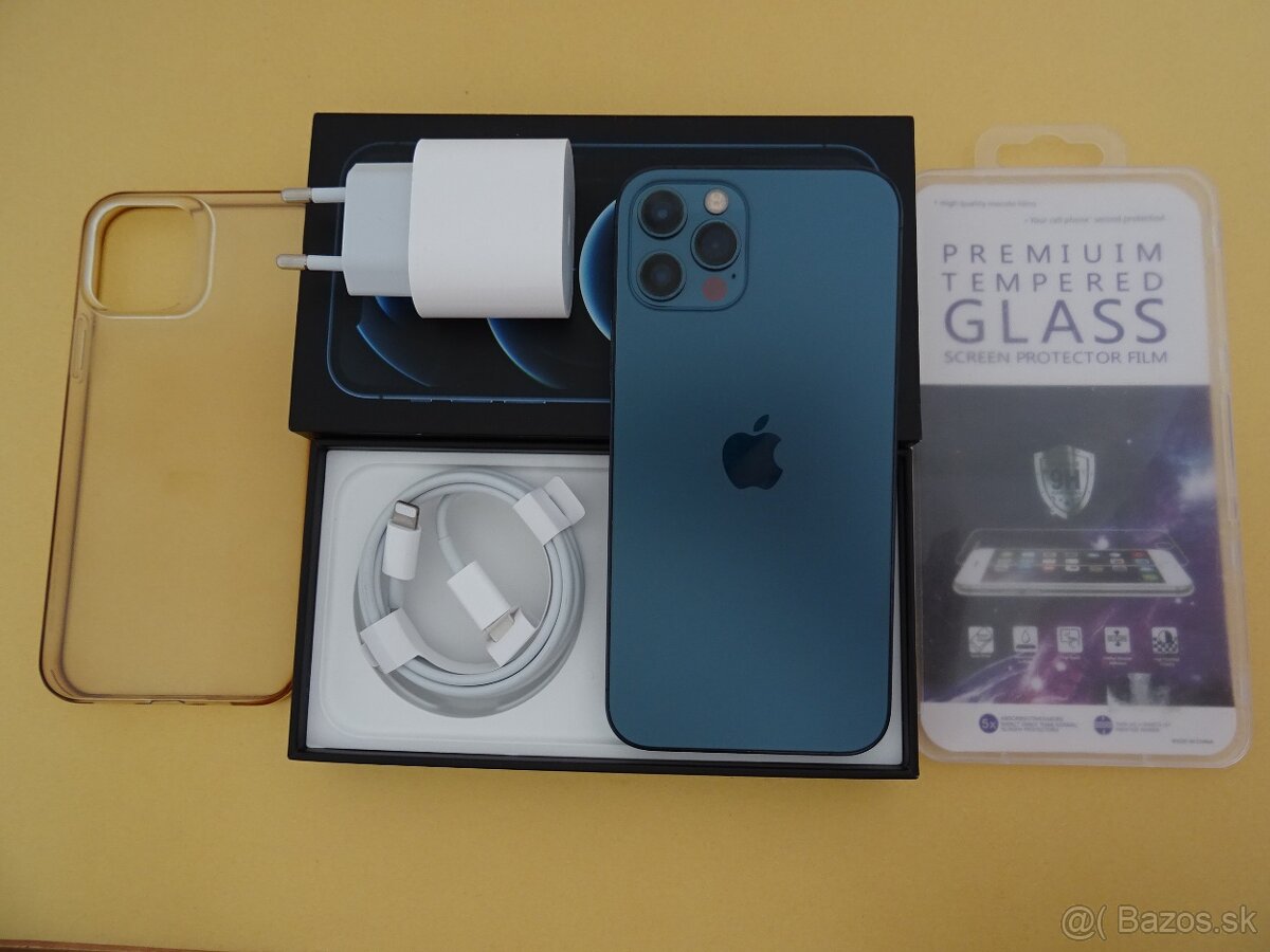 iPhone 12 PRO 256GB BLUE - ZÁRUKA 1 ROK - VELMI DOBRÝ STAV