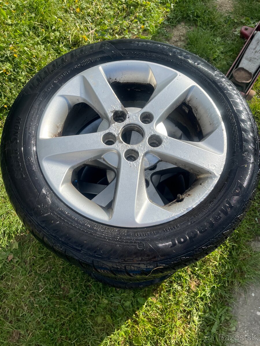 Predám Alu Škoda 5x112 R16 205/55 R16 zimné