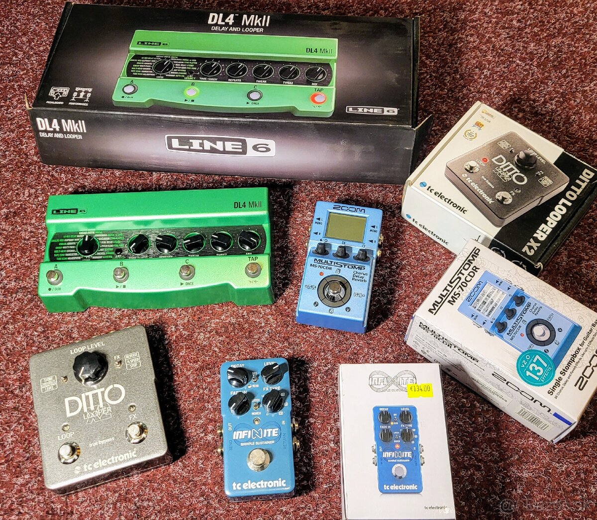 DL4 Mk2, TC infinite, TC ditto X2, zoom multistomp ms-70 cdr