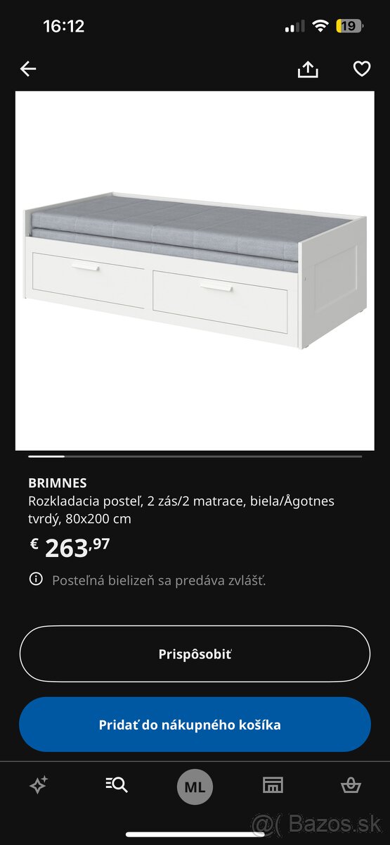 Ikea postel Brimnes s matracmi Agotnes