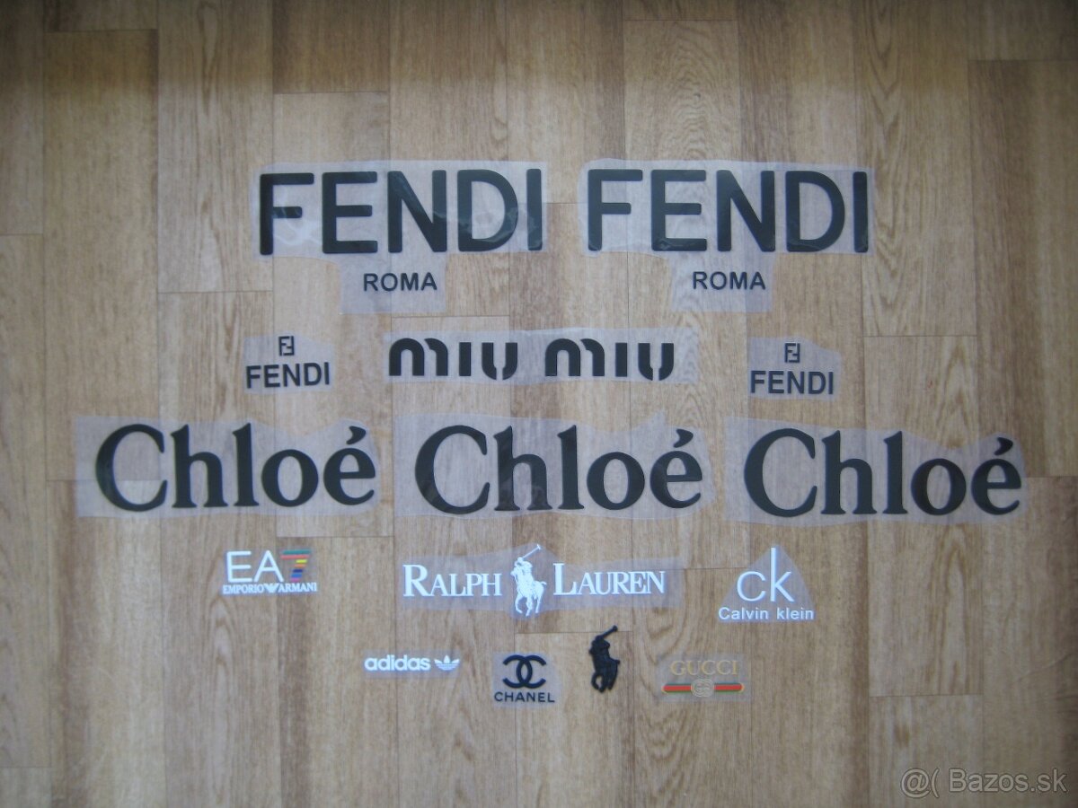 Nažehlovačky Chanel Fendi Chloe Armani Gucci Ralph Lauren