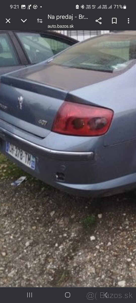 Rozpredám Peugeot 407 1.6Hdi 80Kw