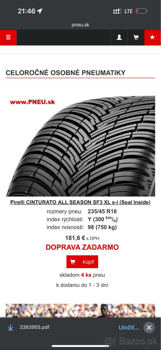 Pirelli CINTURATO ALL SEASON SF3 XL s-i 235/45 R18 Y98