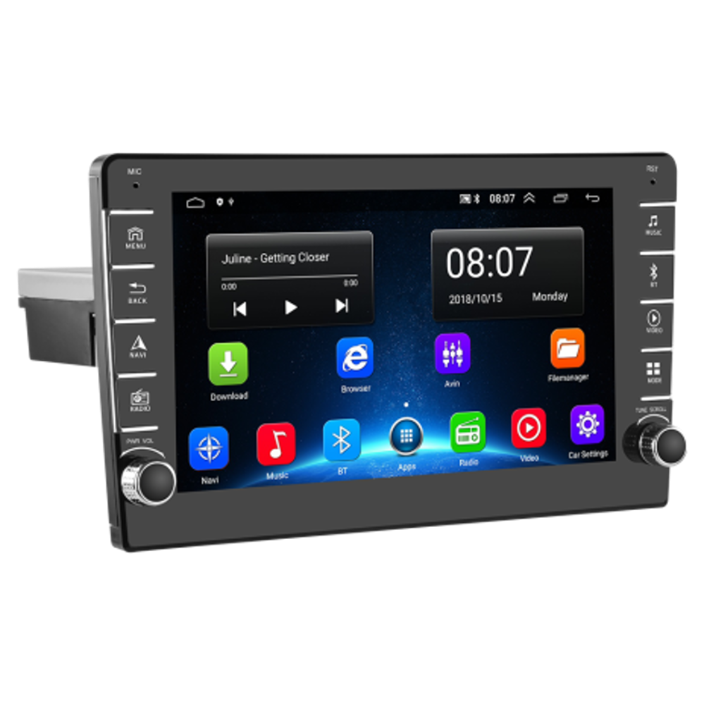 8",1 Din rádio,1+16GB,Android 9,1024x600,GPS,WiFi,SK