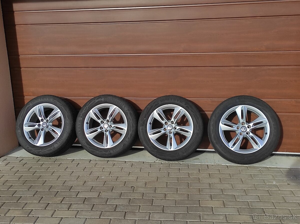 Predám sadu kolies r18 s letnými pneu Continental 235/55 R18