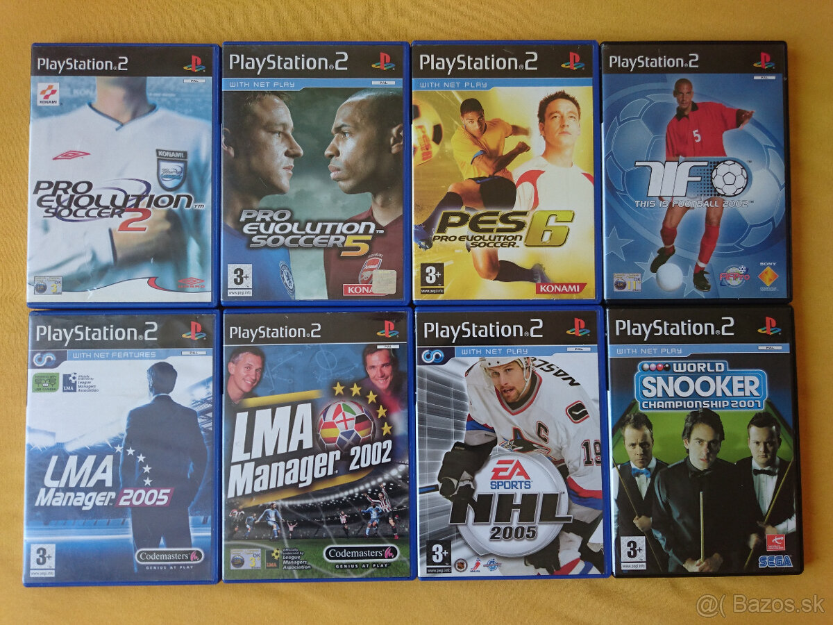 Hra na PS2 - PES, LMA MANAGER, NHL, SNOOKER