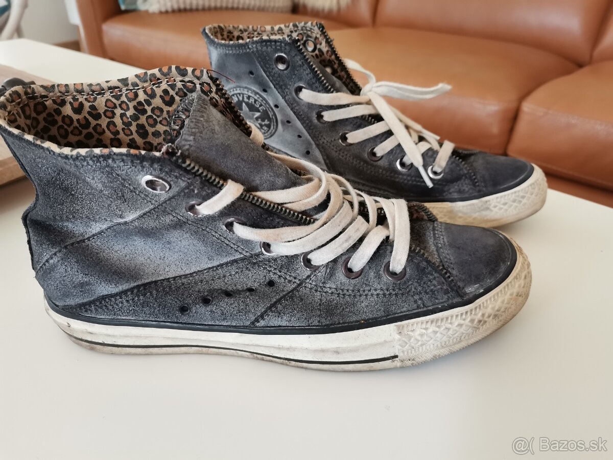 Converse kožené sivé tenisky, veľkosť 5,5