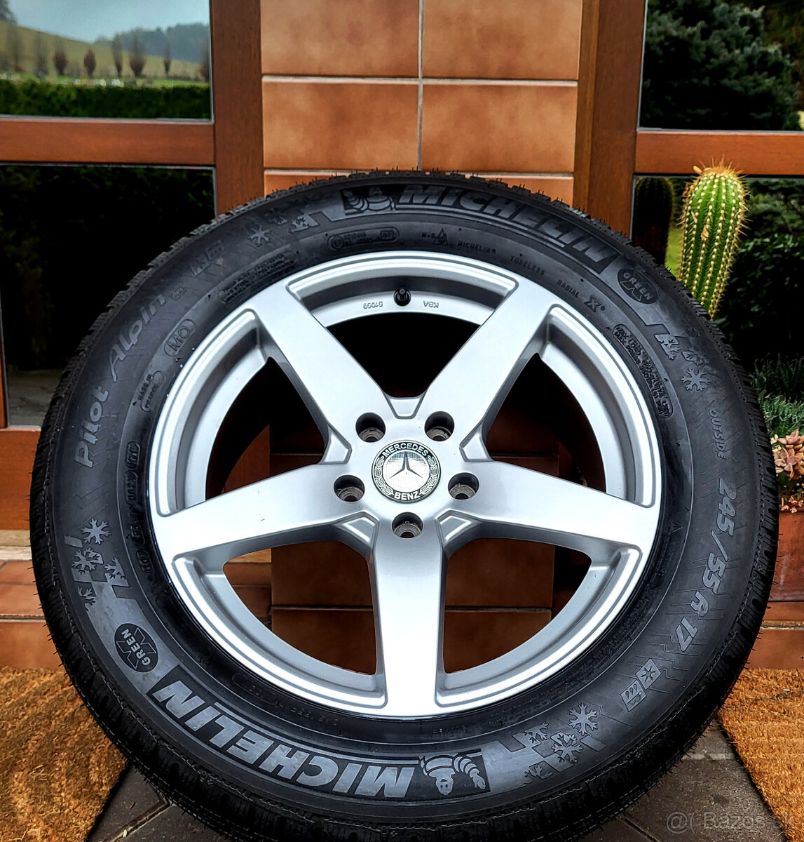 zimné alu R17 5x112 Mercedes S, + pneu Michelin 245/55, NOVÉ