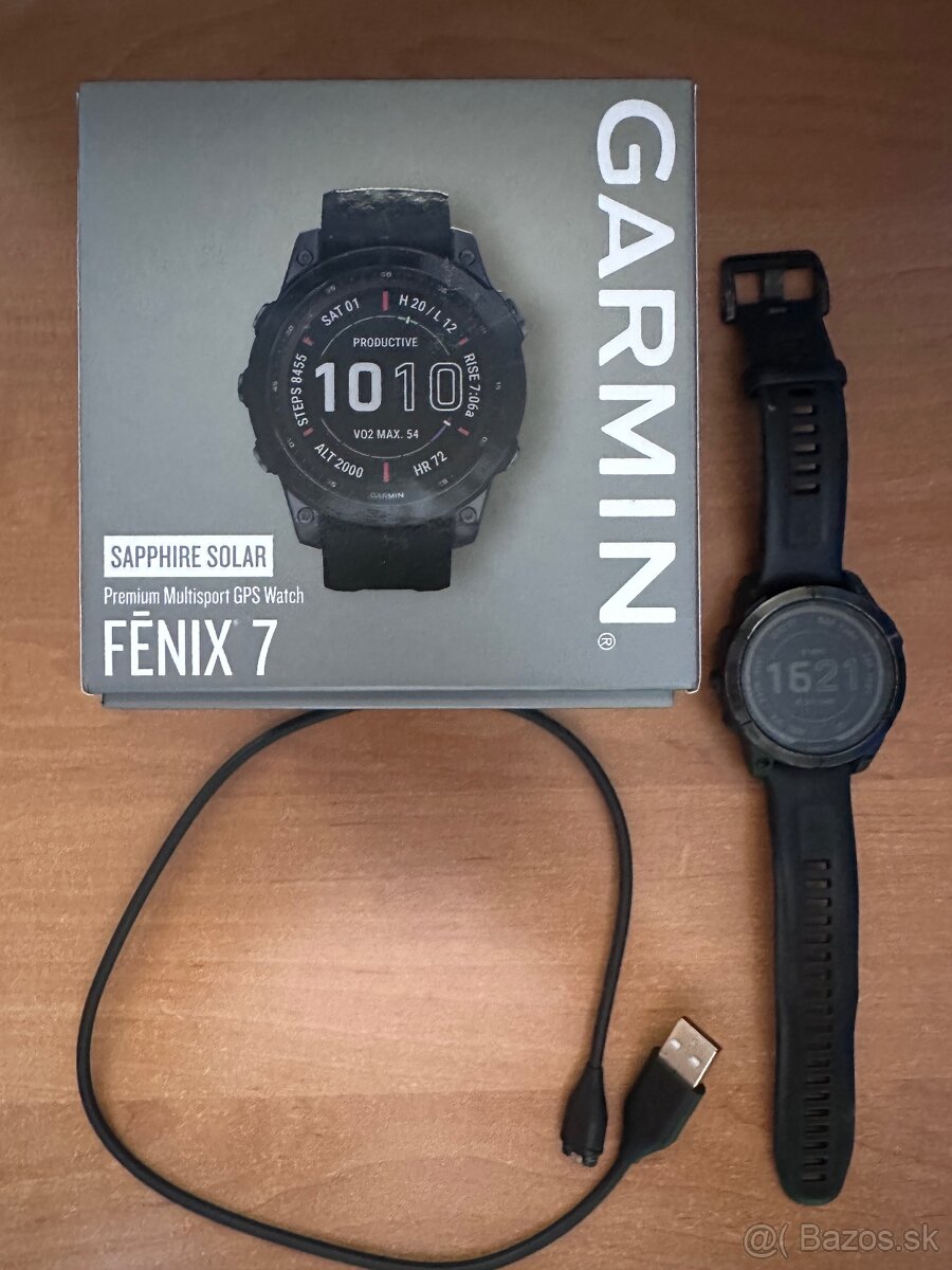 Garmin Fenix 7 Sapphire Solar Black DLC Titanium/Black Band